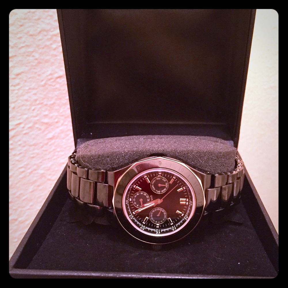 Ceramic sapphire quartz stainless steel mens watch